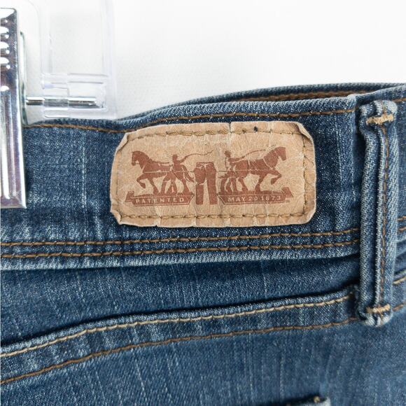 Levi's 512 Perfectly Slimming Jeans Woman's 33x32 Embroidered Straight Leg Blue - Picture 13 of 15